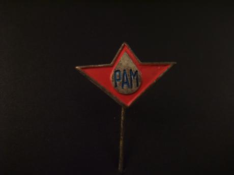 PAM, olieproducten , smeerolie en keten van benzinepompen, logo